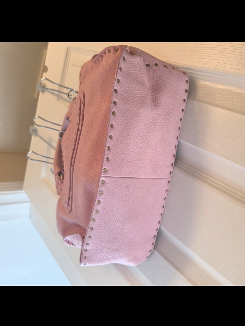 Celine Boogie Pink Leather With Gold Stud  Tote Handbag - Picture 15 of 16